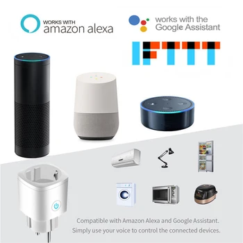 16A EU Tuya Smart Life APP Wifi Napájecí kabel Smart Home Gadgets Wifi Bezdrátové Zásuvky Pracuje S Alexa Google Domov