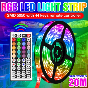 RGB 5050 Flexibilní Pásky LED pásky Lampa 12V Vodotěsný RGB LED Dálkové Ovládání Nastavitelný Strip Světlo 5M 10M 15M 20M NÁS, EU, UK Plug