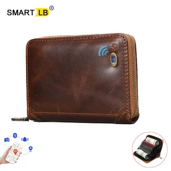 Inteligentní Peněženka Bluetooth Muže, Ženy, Na Zip Mince Kabelku Držitele Karty Peněženka Mini Credit Card Peněženky Krátké Muž Peněženky