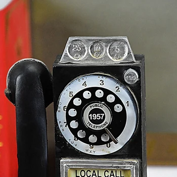 Domácí Výzdoba Vintage Telefon Model Zavěšení Na Zeď Řemesla Ozdoby Retro Domácí Nábytek Figurky Telefon Miniaturní Dekorace Dárek