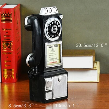 Domácí Výzdoba Vintage Telefon Model Zavěšení Na Zeď Řemesla Ozdoby Retro Domácí Nábytek Figurky Telefon Miniaturní Dekorace Dárek