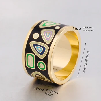 Nový Design Pattern Stainless Steel Pár Prstenů Smaltované Šperky Prsteny pro Muže/Ženy, Matka, Dárek