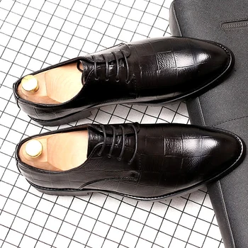 Jsem speciálníinstitucionální rysy E5231457 Muži kožené boty vysoké kvality muži PU boty šněrovací vlastní značky boty muži