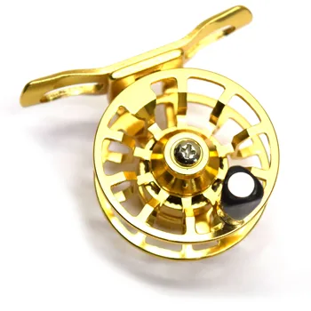 Катушка для зимнюю рыбалки . Катушка нерционная-45 металл серая и золотая с фрикционом , диаметр 45 мм