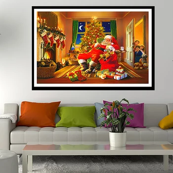 DIY 5D Diamond Malování Roztomilý Santa Claus Plné Náměstí Diamond Výšivky Mozaiky Obrazu Kamínky Domova Vánoční Dárek