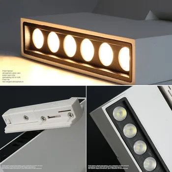 [DBF]6W 12W COB LED Track Světla, Bodové Světlo Stropní Železniční Trati Lampa Dekorativní Led reflektor halogenovým Osvětlením pro Obchod