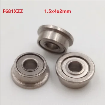 50ks/100ks/500pcs F681XZZ F681X ZZ F681 XZZ 1.5x4x2mm Plný koule příruby jednořadé kuličkové Ložisko Miniaturní mini 1,5*4*2mm