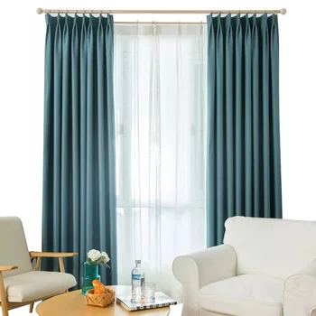 300 cm Výška Čisté barvy okna zatemňovací závěs zahuštěný bavlněné povlečení stínování cutains pro obývací pokoj ložnice luxusní záclony