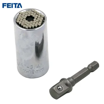 FEITA Univerzální Momentový Klíč Nastavit Hlavu Socket Rukáv 7-19mm Vrtačku Ratchet Pouzdro Klíč Key Magic Multi Ruční Nářadí
