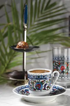 Turecký Porcelán šálek Kávy Topkapi Model pro 6 osob, 12 Dílů Doprava Zdarma