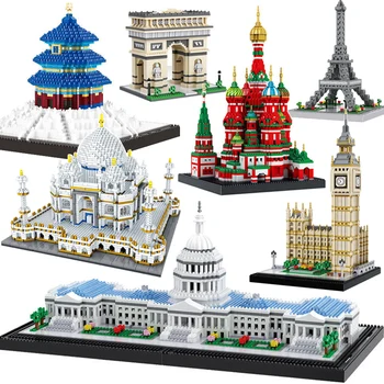 Balody Čínský Slavný Yueyang Věž Žlutého Jeřába Diamond Mini Bloky Model Architektury Městské Budovy Hračky