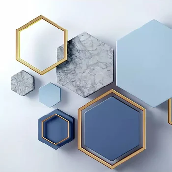 Vlastní nástěnné Malby Tapety Moderní 3D Stereo Abstraktního Umění Geometrické Foto Nástěnné Malby Obývací Pokoj Ložnice Pozadí stěn