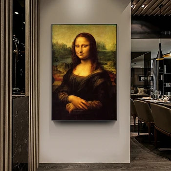Klasické Úsměv Mony Lisy Portrét Plátně Umění Malby Da Vinciho Slavné mistrovské Dílo Umění Tisků pro Obývací Pokoj Dekor Cuadros