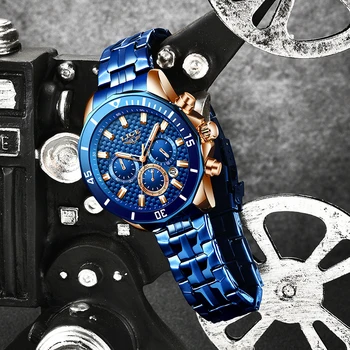 LIGE 2020 Nové Pánské Hodinky Top Luxusní Značky Hodiny Módní Ležérní Hodinky Pro Muže Šaty Obchod Vodotěsné Náramkové hodinky Chronograf