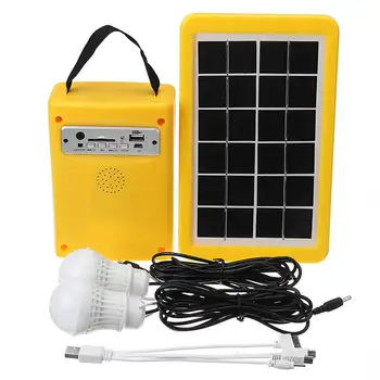 Přenosné Solární Panely Nabíjení Generátoru Napájení Systému Domácí Venkovní Osvětlení 2 LED Žárovky, Solární Generátory