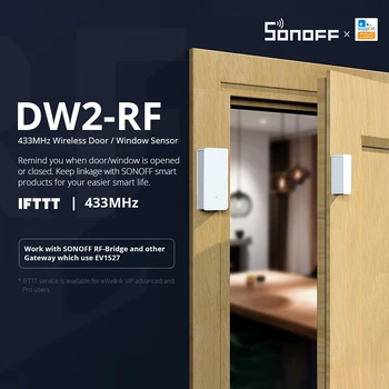 SONOFF Bezdrátový Dveřní Okenní Senzor Aplikace DW2 RF 433Mhz Oznámení, Upozornění, Alarm Pracuje S RF Bridge For Smart Home Security