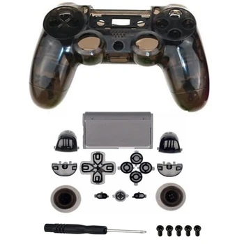 PS4 Plné Bydlení V1 Ovladač Shell Pouzdro Mod Kit tlačítek Pro Playstation 4 Dualshock 4, PS 4 Náhradní Transparentní Černá
