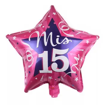 50ks 18Inch Mis Quince Hliníkové Fólie Balónky, Helium španělské Patnácti Pink Girl Birthday Party Dekorace