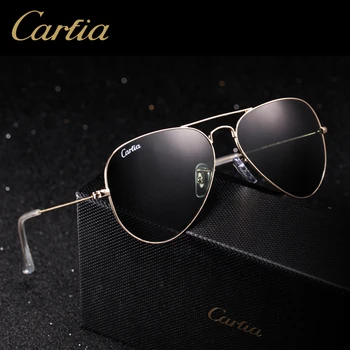 Carfia Retro Klasické sluneční Brýle, Ženy, Muži Pilotní Styl Slitina zlatém Rámu Zelené Sluneční brýle Vintage Brýle UV400