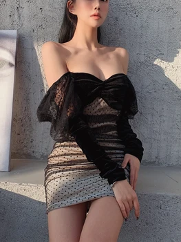 Letní bohémské šaty ženy vintage Sexy krajky Černé šaty ležérní vestidos korejské boho šifon party šaty 2020