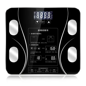 Koupelna Tělo Tuku Stupnice BMI Inteligentní Elektronické LED Tlačítka Dotykem Svalové Fitness Váha EIG88
