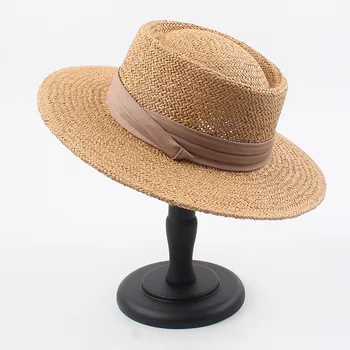Fibonacciho 2020 Nové Letní Slaměné Klobouky Elegantní Hepburn Styl Konkávní Top Ženy Volný Čas Holiday Beach Sun Hat