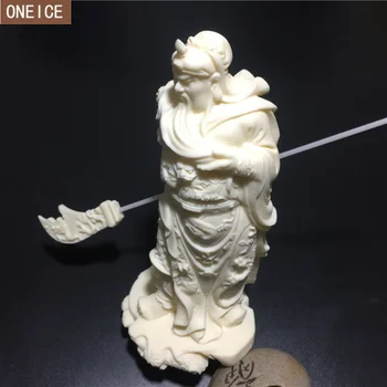 Guan Gong Bůh z Boha, sochařství, bílá moderního umění, socha, přírodní materiál, domácí dekorace, doplňky, Guan Yu socha Řemesla