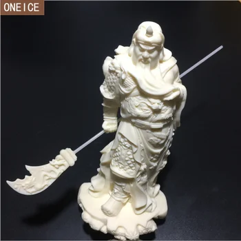 Guan Gong Bůh z Boha, sochařství, bílá moderního umění, socha, přírodní materiál, domácí dekorace, doplňky, Guan Yu socha Řemesla