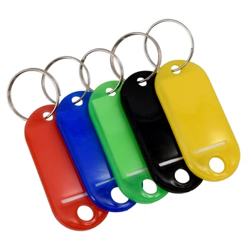 50 Ks Plastových Keychain Key ID Tagy Štítek jmenovky Split Ring