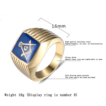 Velkoobchodní hrdost prsten pánský pečetní prsten z nerezové oceli, prsteny Velké zlaté mužské Zednářský prsten módní šperky dopis pánské doplňky