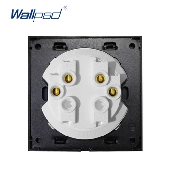 Wallpad L6 LED 2 Gang 1 Způsob, Náhodný Klikněte na Tlačítko Zdi Vypínač S LED Indikátorem Bílé Tvrzené Sklo Panel