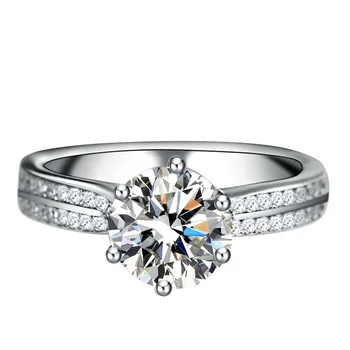 Bílé 1.5 Karát Diamantové Šperky Přírodní Bizuteria S925 Mincovní Stříbro Prsten pro Ženy Anillos De Bizuteria Stříbro 925 Šperky