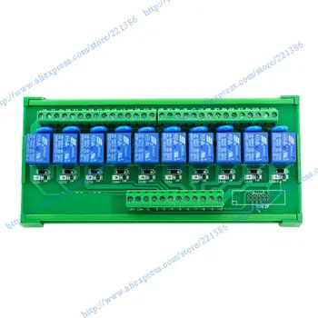 10 kanálů 3V 10A Relé Modul driver board výstupní zesilovač deska PLC deska DIN lištu relé SRD-3VDC-SL-C, PNP