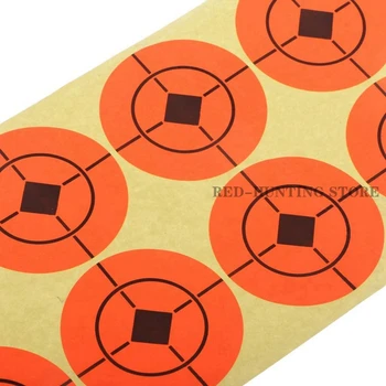 250pcs(25 listů) 1.5 inch Cíl Pasters Papíru Samolepky pro vzduchovky Střelba Pistole Oranžová