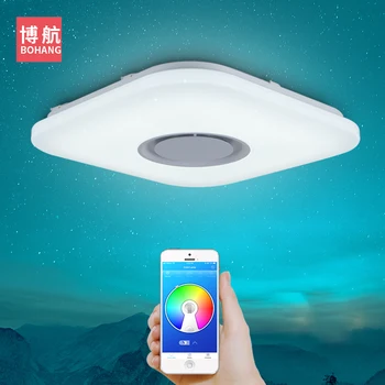 Moderní inteligentní LED stropní svítidlo RGB stmívatelné dálkového ovládání APP Bluetooth reproduktor obývací pokoj, ložnice, 90-260v stropní světlo