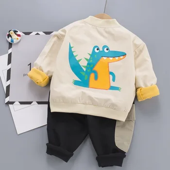 Batole, Děti, Dinosaurus Oblečení Bunda + tričko + Kalhoty 3 Ks Set Baby Boys 2021 Dlouhý Rukáv dětské Oblečení Děti Oblečení