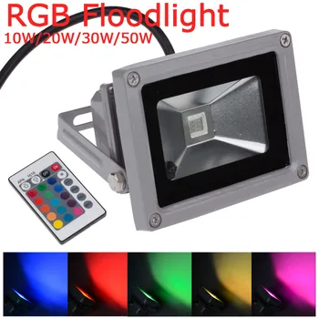 Nové IP65 Vodotěsný 10W 20W 30W 50W RGB Multicolor Reflektor LED Reflektor Flood Light Lampa pro Venkovní Stěny foco exteriéru