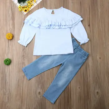 Dítě Dítě Dívky 1T-6T T-Shirt Prohrábnout Topy Legíny Dlouhé Kalhoty Děti Oblečení Oblečení