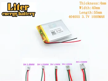 3.7 V 404055 1000mAh Lithium polymer baterie 3,7 V 1000MAH 404055 PLUG GPS, MP3, MP4, MP5-polymerová dobíjecí baterie