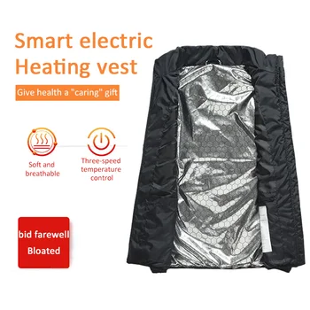 Vyhřívaná Vesta Teplá Zimní Teplé Elektrický USB Muži Ženy Topení Kabát Tepelnou 9 Topných Zón