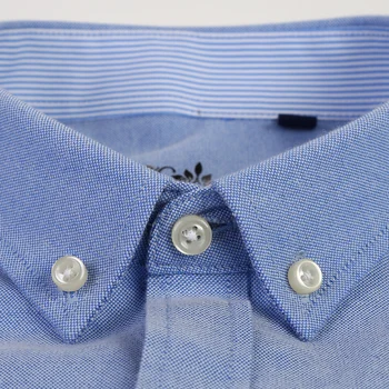 Vysoce Kvalitní Oxford Pánské Košile Dlouhý Rukáv Košile Tlačítko Dolů Modrá Černá Mužské Casual Regular-fit Topy Velikost 4XL 5XL