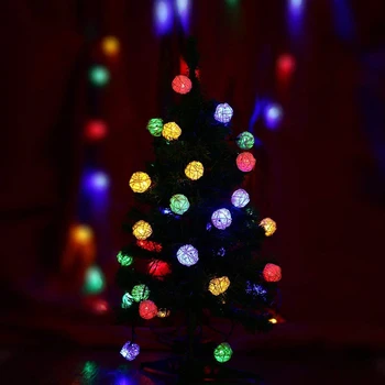 Solární led String Světla 6M 30leds Ratanové Koule Řetězec Světla Venkovní Vánoční Svatební Party Dekorace Oken Osvětlení
