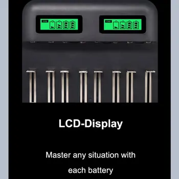 Osm-slot multifunkční inteligentní LCD baterie nabíječka může nabíjet AA osm D/C typ Č. 5/7 dobíjecí baterie