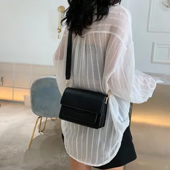 Plná Barva PU Kůže Crossbody Tašky Pro Ženy 2020 Luxusní Kvalitní Rameno Messenger Bag Ženské Kabelky a Peněženky Spojka Taška