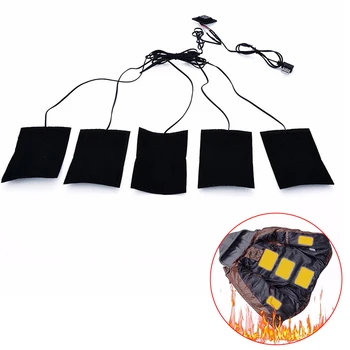 1to5 USB Elektrické Topení Podložky Termální Oblečení Bundy Zimní Teplejší Topení List Pad DIY Vyhřívané Oděvy Nepromokavé