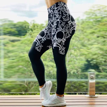 S-3XL Nové příjezdu Ženy Tisku Leginy Cvičení Pro Běh Vysokým Pasem, Sport Legging Mujer Stretch Fitness Kalhoty Sportovní oblečení 2020