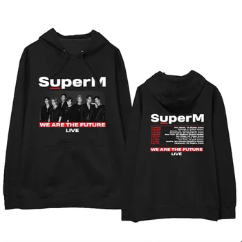 KPOP SuperM-Super M Jsme Budoucnu Žít JOPPING Album Oversized Mikina Streetwear Volné Pulovry Žena Svetry Hoody