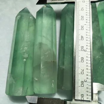 Přírodní zelený fluorit krystal hůlka senior průhledné kameny obelisk reiki léčení krystaly