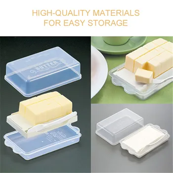 Plastové Transparentní Máslo Úložný Box Kontejner Sýr Server Brankář Zásobník S Nožem A Oddíl Japonsko Původní Máslo Jídlo Box