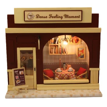 Ručně vyráběné Hračky Dům Snů Obchod Stavebnice Sestavit Miniaturní Domeček pro panenky DIY Panenky Dům Pokoj Kolonce Domů Dívka Oblíbený Dárek Dekorace